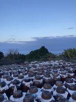 20211109鹿児島黒酢畑風景『寒空の朝の黒酢畑』重久盛一酢醸造場、重久本舗